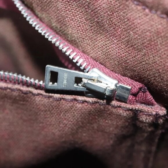 HERMES Fourre Tout MM Hand Bag Canvas Brown Auth 135190 - Picture 11 of 16